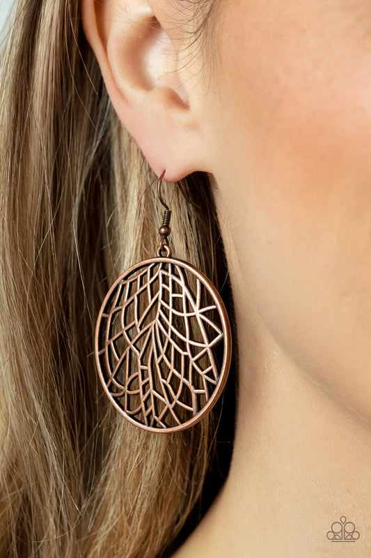 Fractured Foliage – Copper | Paparazzi Earrings
