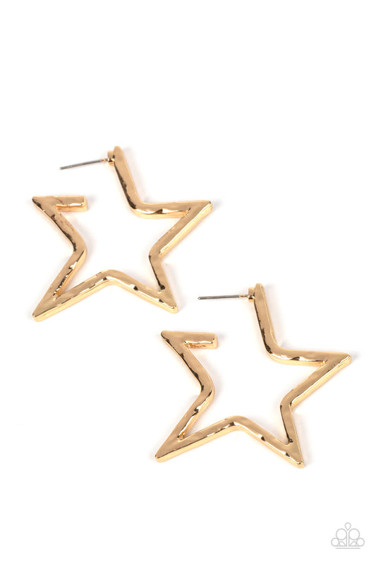 All-Star Attitude – Gold | Paparazzi Earrings