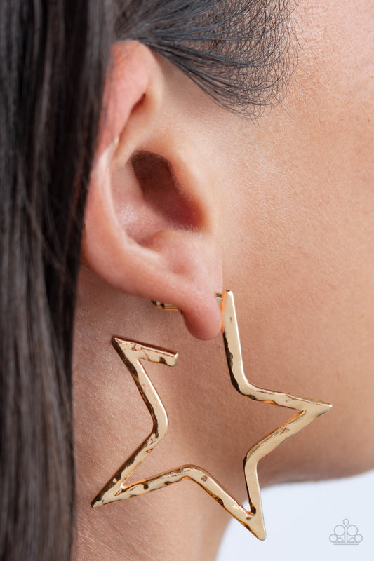 All-Star Attitude – Gold | Paparazzi Earrings