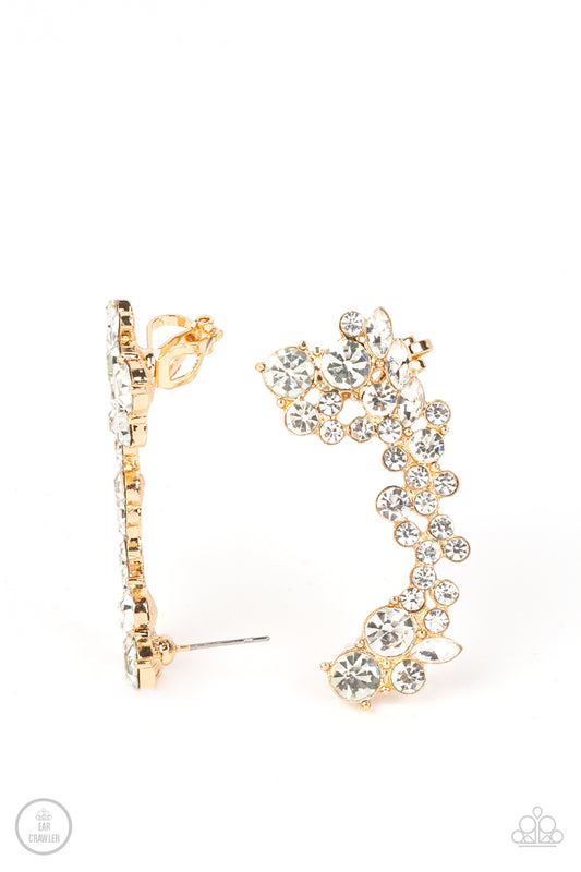 Astronomical Allure Ear Crawler – Gold | Paparazzi Earrings