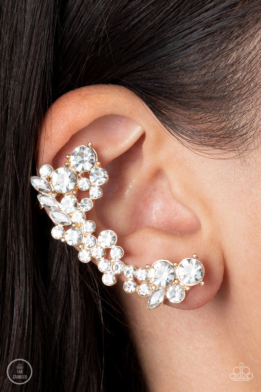 Astronomical Allure Ear Crawler – Gold | Paparazzi Earrings