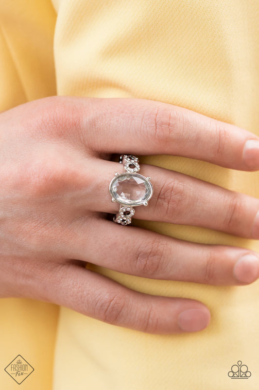 Devoted to Dazzle – White | Paparazzi Ring