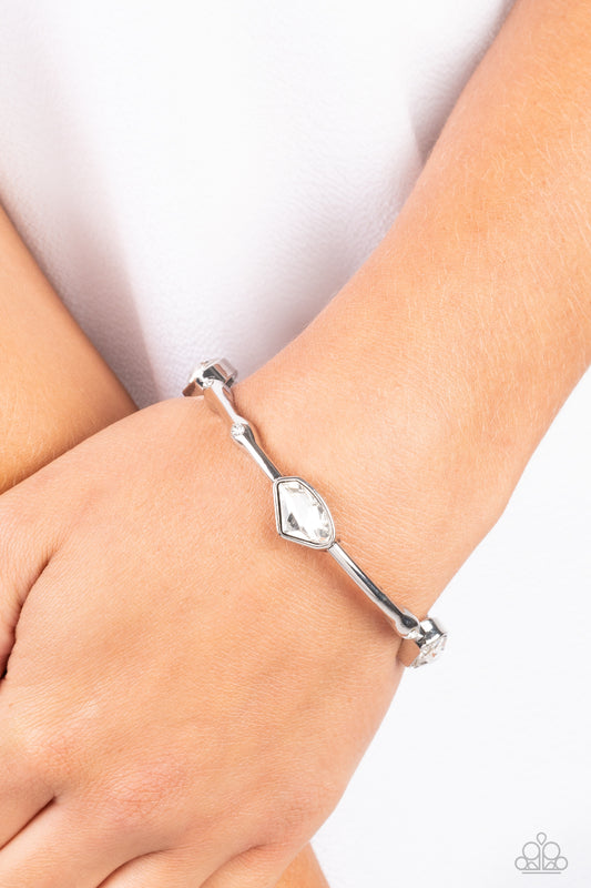 Chiseled Craze – White | Paparazzi Bracelet