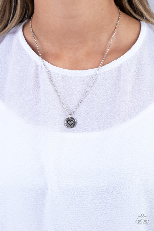 Stamped Sentiment – Silver | Paparazzi Necklace