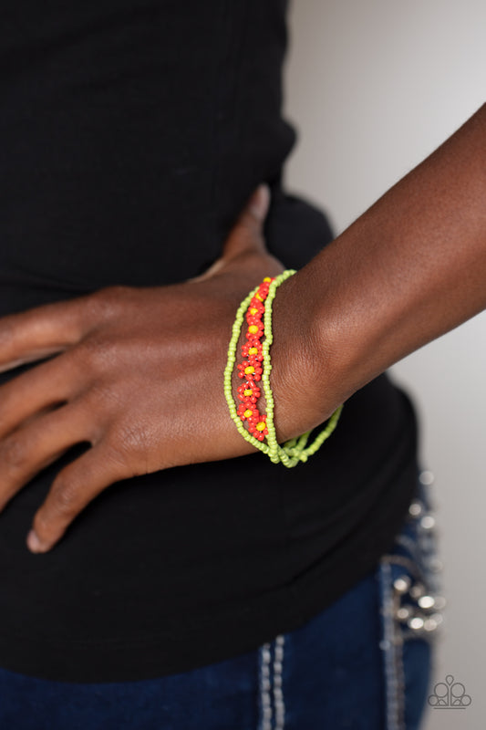 Buzzworthy Botanicals – Red | Paparazzi Bracelet