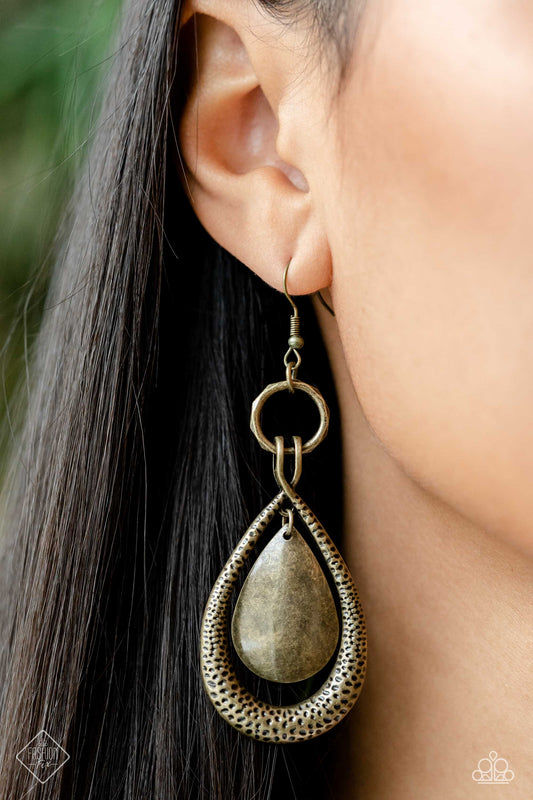Forged Flare Figurine – Brass | Paparazzi Earrings