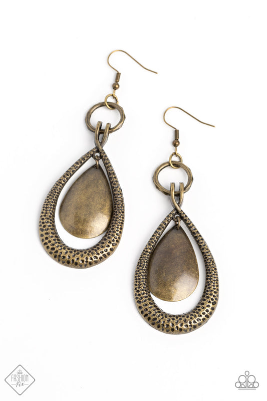 Forged Flare Figurine – Brass | Paparazzi Earrings