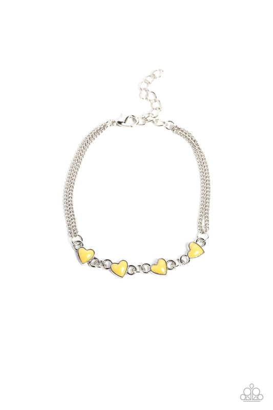 Smitten Sweethearts – Yellow | Paparazzi Bracelet