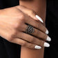 Interlocked Impression – Black | Paparazzi Ring