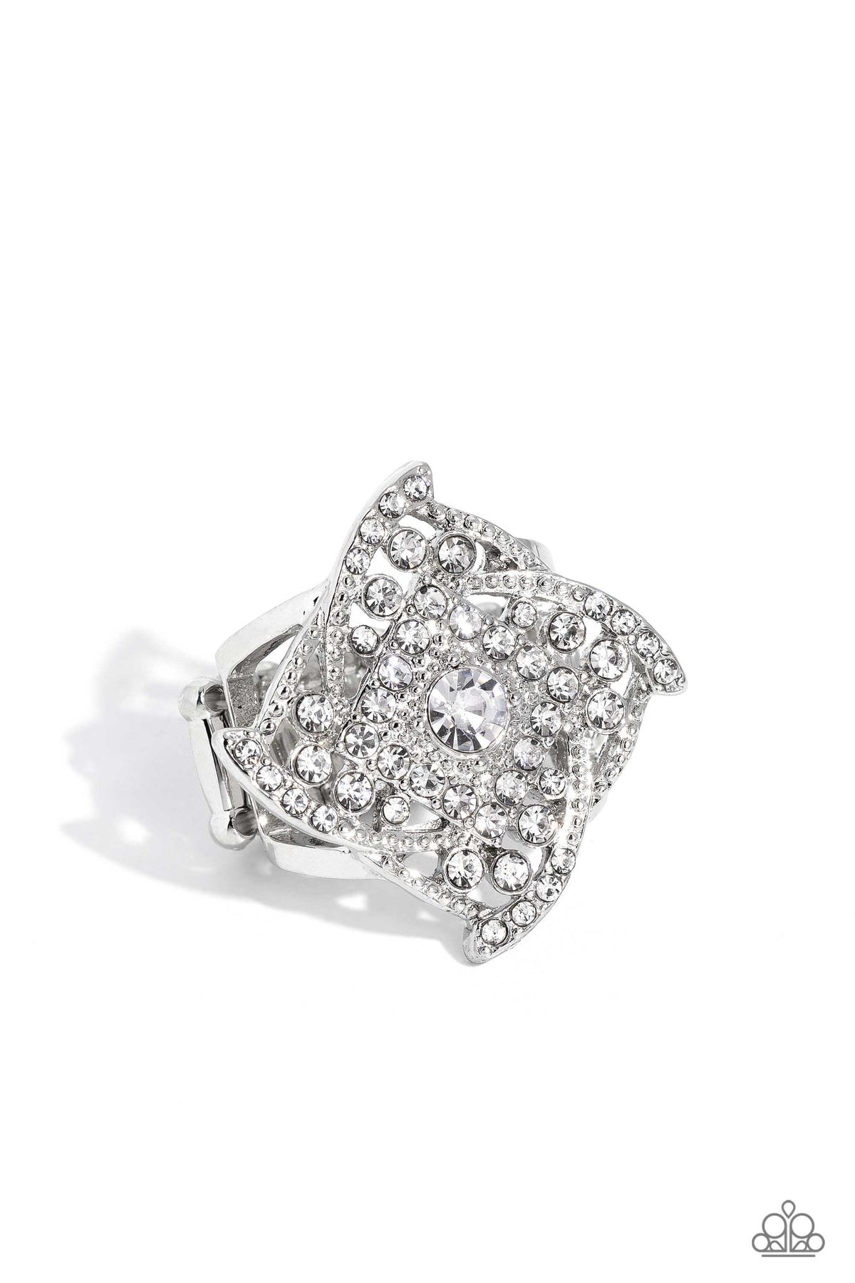 Tilted Talent – White | Paparazzi Ring