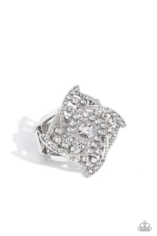 Tilted Talent – White | Paparazzi Ring