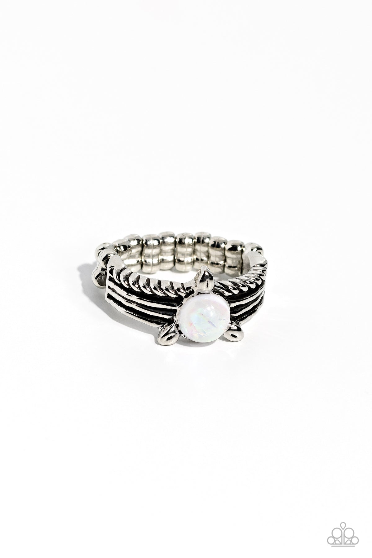 Sinuous Spotlight – White | Paparazzi Ring