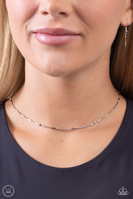 Serenity Strand Choker – Silver | Paparazzi Necklace