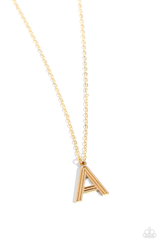 Leave Your Initials Gold - A – Gold | Paparazzi Necklace