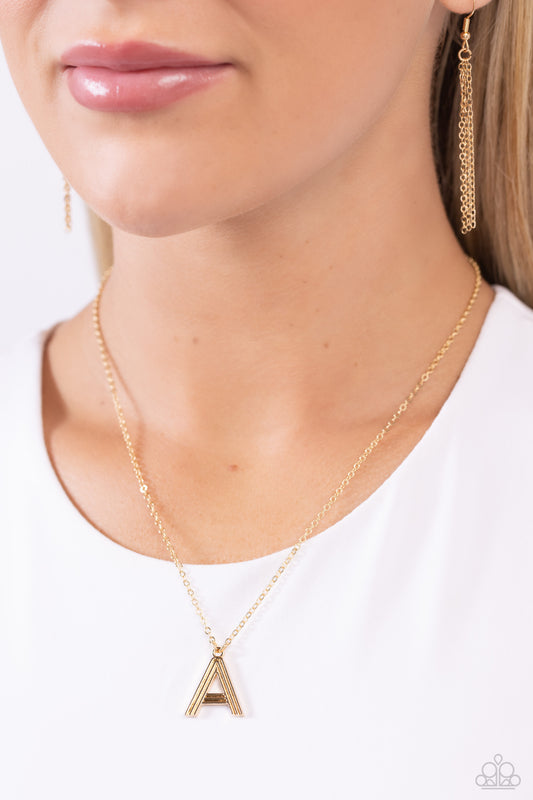 Leave Your Initials Gold - A – Gold | Paparazzi Necklace