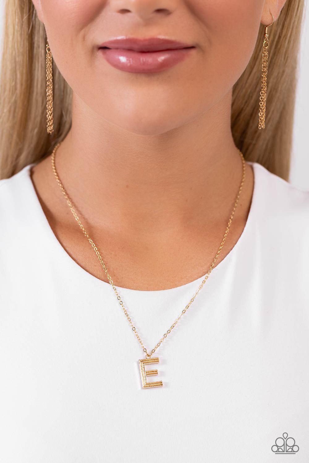 Leave Your Initials Gold - E – Gold | Paparazzi Necklace