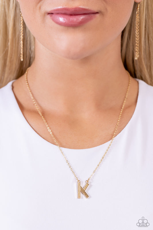 Leave Your Initials Gold - K – Gold | Paparazzi Necklace