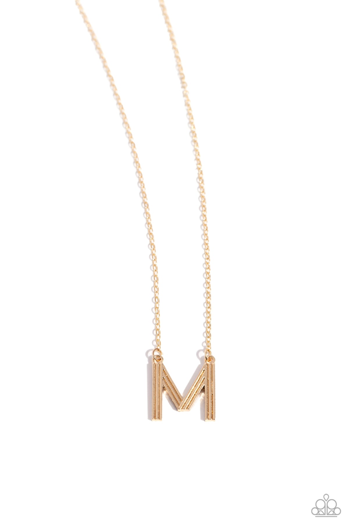Leave Your Initials Gold - M – Gold | Paparazzi Necklace