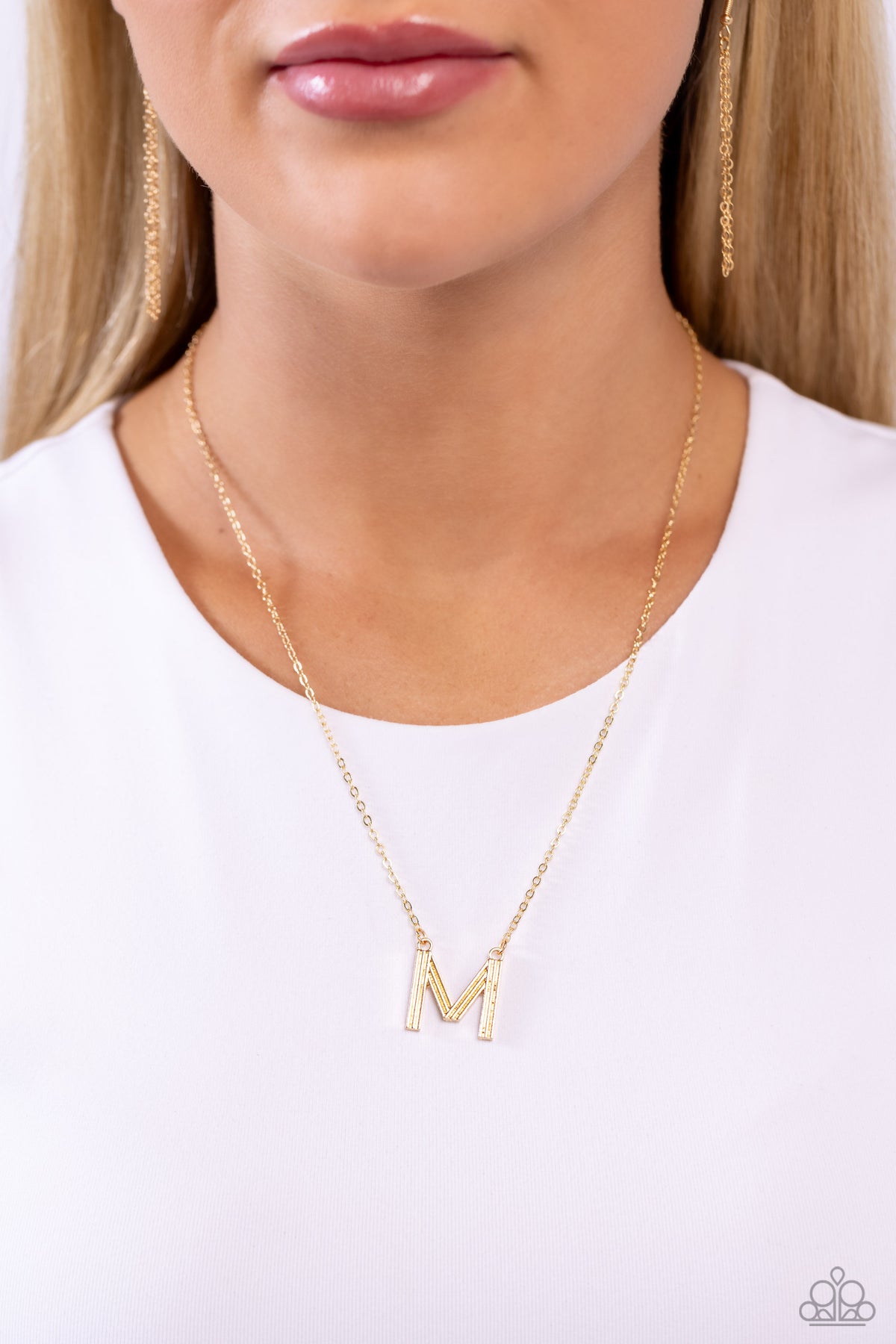 Leave Your Initials Gold - M – Gold | Paparazzi Necklace