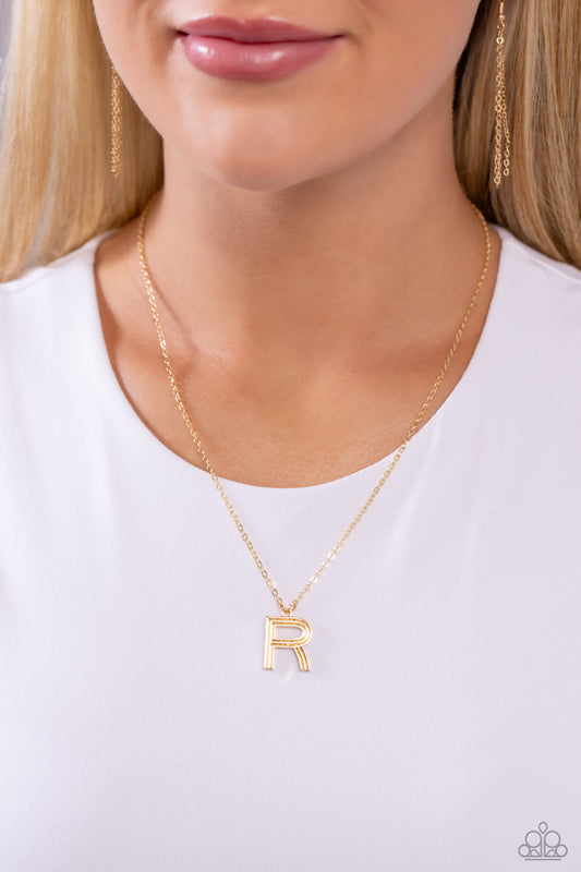Leave Your Initials Gold - R – Gold | Paparazzi Necklace