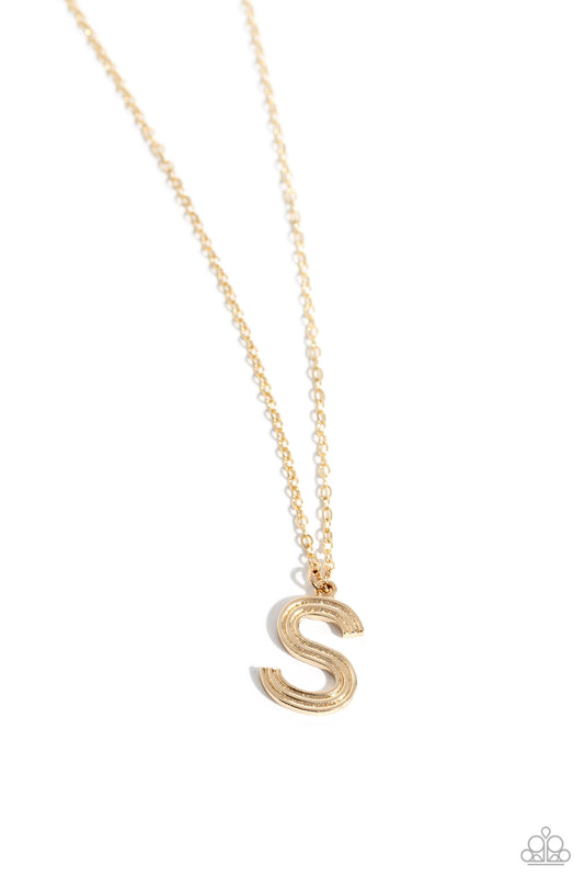 Leave Your Initials Gold - S – Gold | Paparazzi Necklace