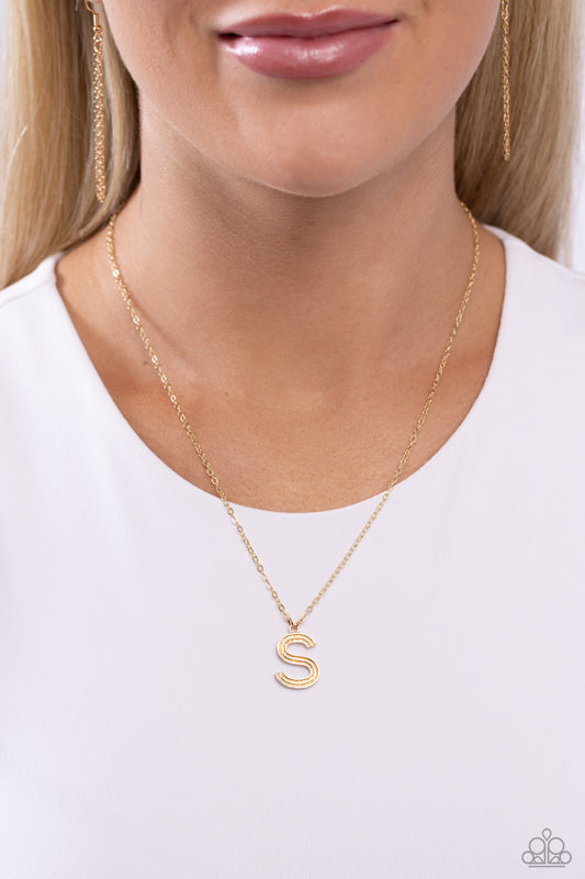 Leave Your Initials Gold - S – Gold | Paparazzi Necklace