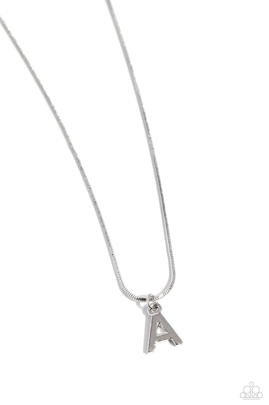 Seize the Initial - - Silver - A – Silver | Paparazzi Necklace