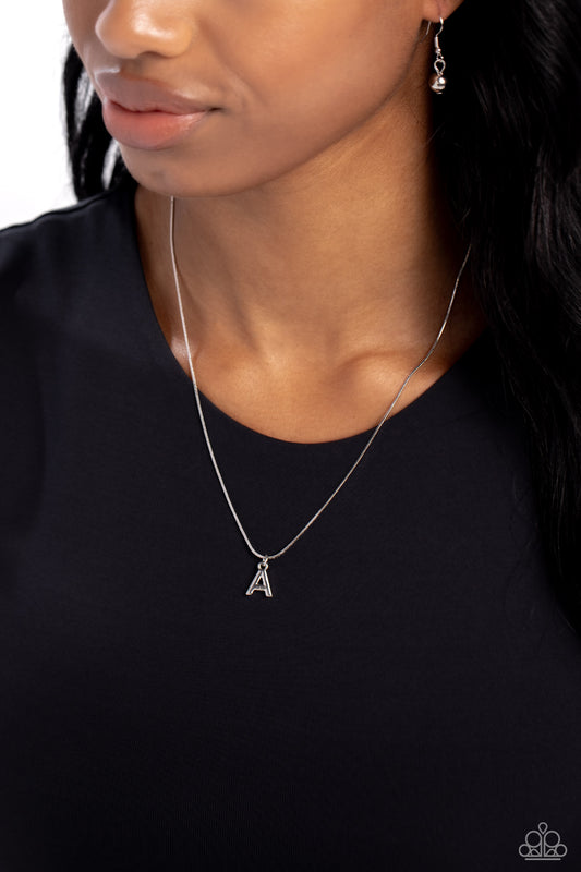 Seize the Initial - - Silver - A – Silver | Paparazzi Necklace