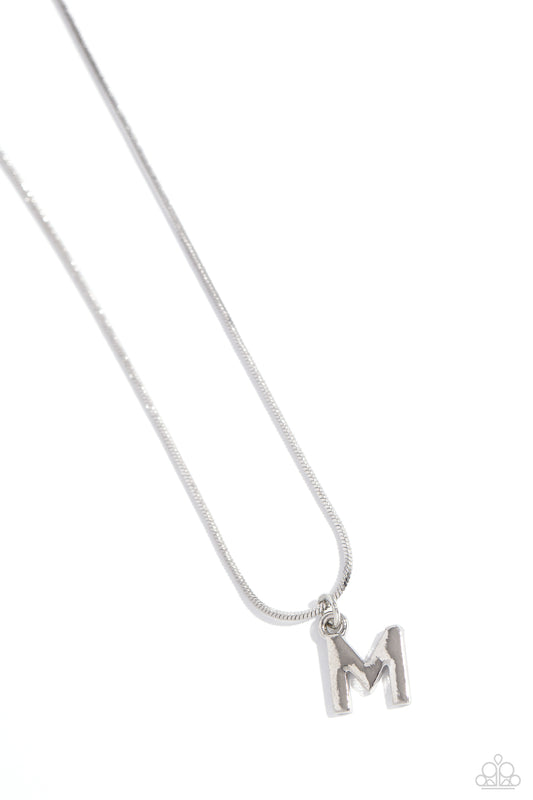 Seize the Initial - Silver - M – Silver | Paparazzi Necklace