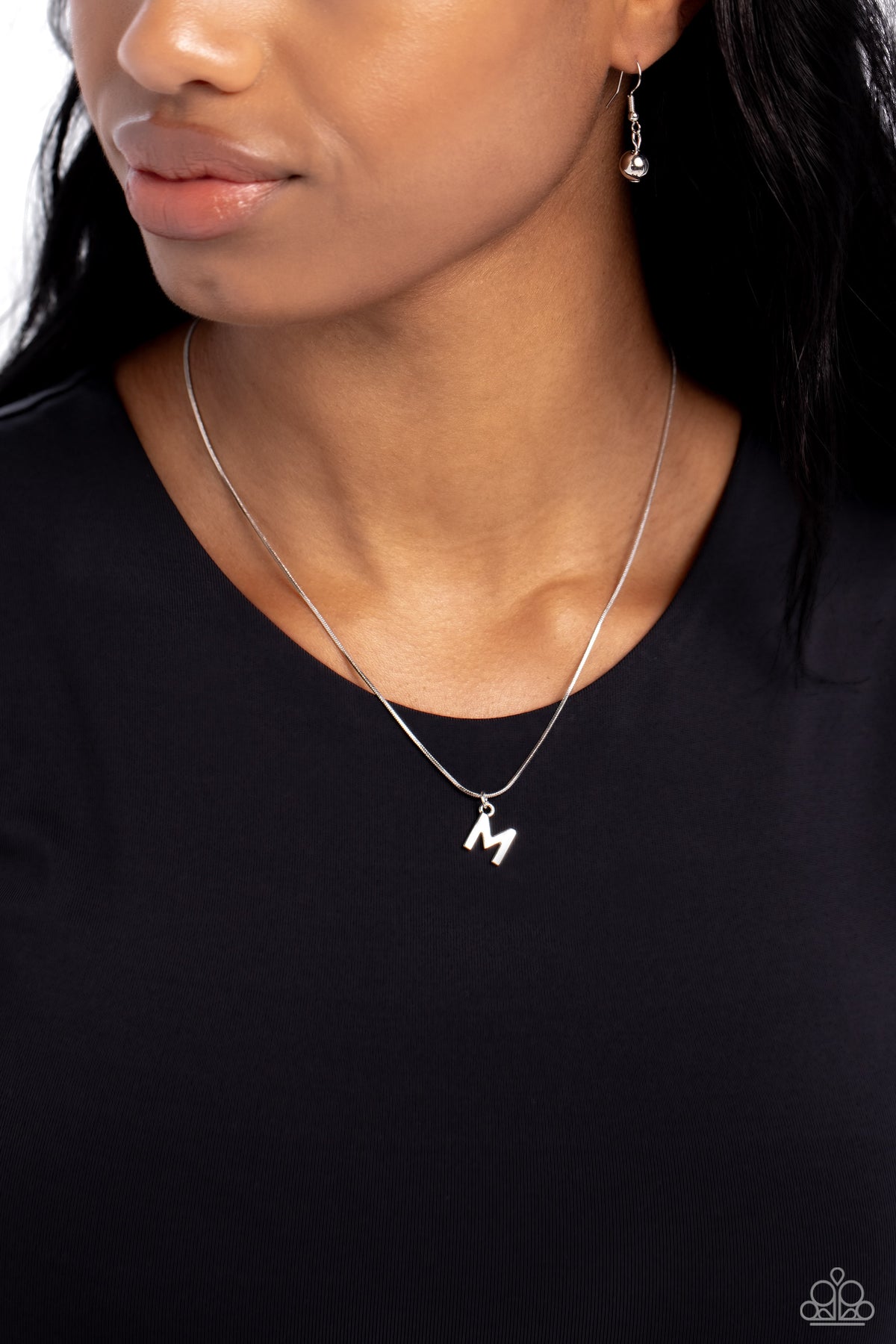 Seize the Initial - Silver - M – Silver | Paparazzi Necklace