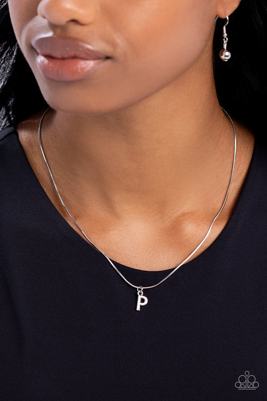 Seize the Initial - Silver - P – Silver | Paparazzi Necklace