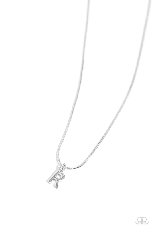 Seize the Initial Silver - R – Silver | Paparazzi Necklace