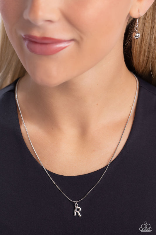 Seize the Initial Silver - R – Silver | Paparazzi Necklace