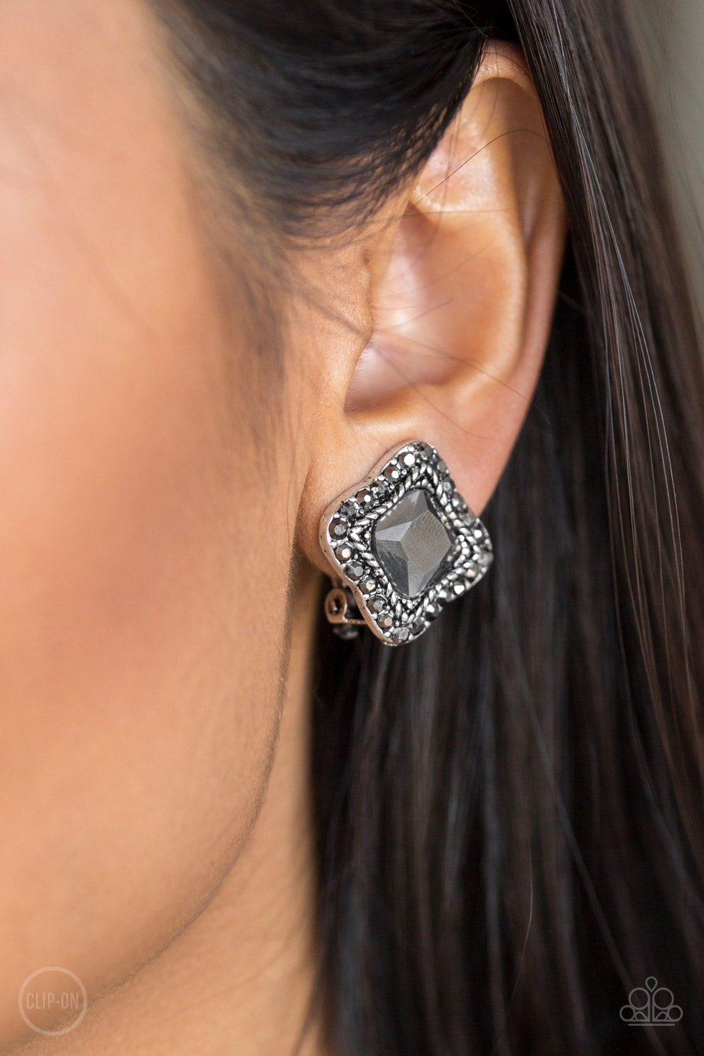 Royal Fandom Clip Ons – Silver | Paparazzi Earrings