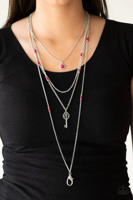 Key Keynote – Pink | Paparazzi Lanyard Necklace