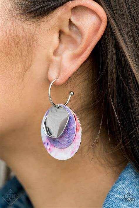 *Ride of Tie Dye – Silver | Paparazzi Earrings