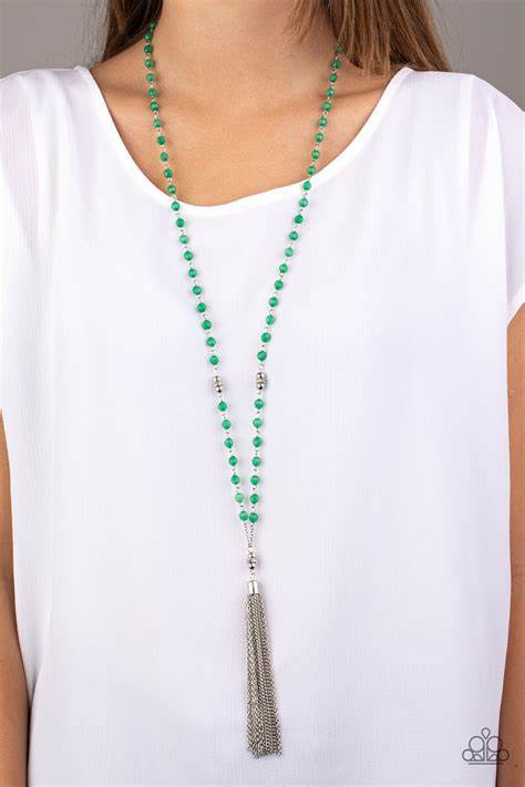 Tassel Takeover – Green | Paparazzi Necklace