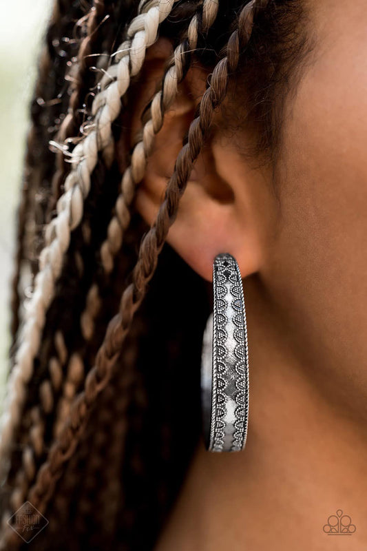 Textured Treasure – Silver | Paparazzi Earrings