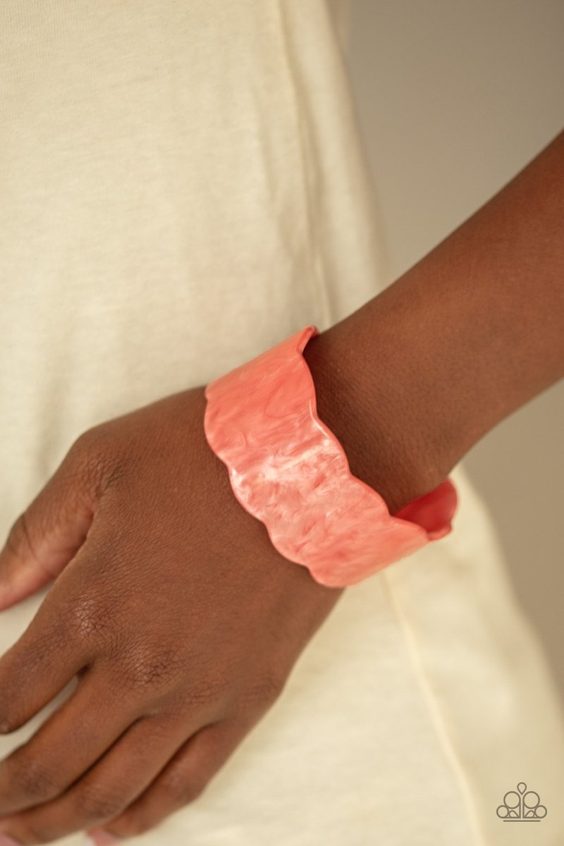 Retro Ruffle Cuff – Pink | Paparazzi Bracelet