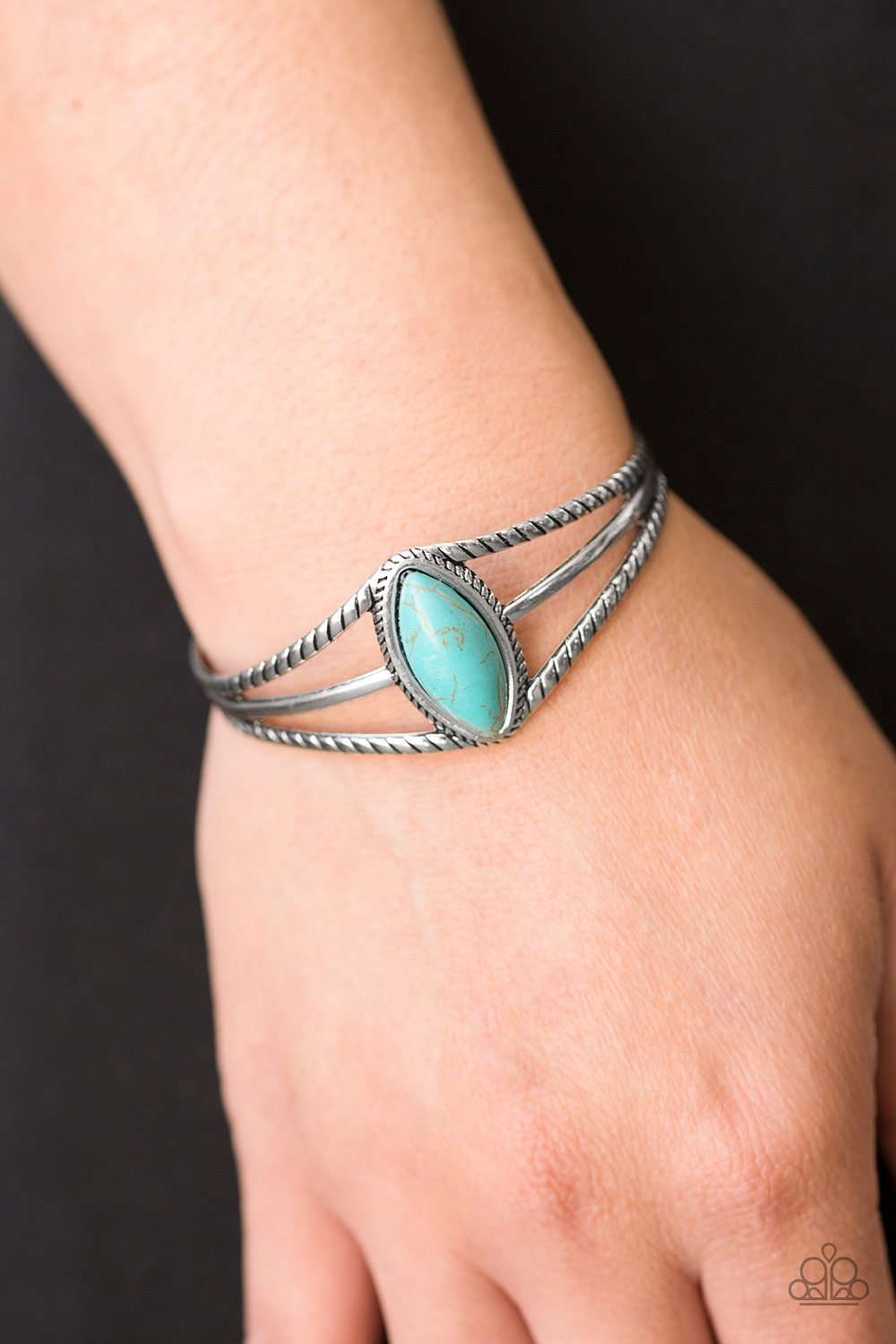 Western Wanderer Cuff – Blue | Paparazzi Bracelet