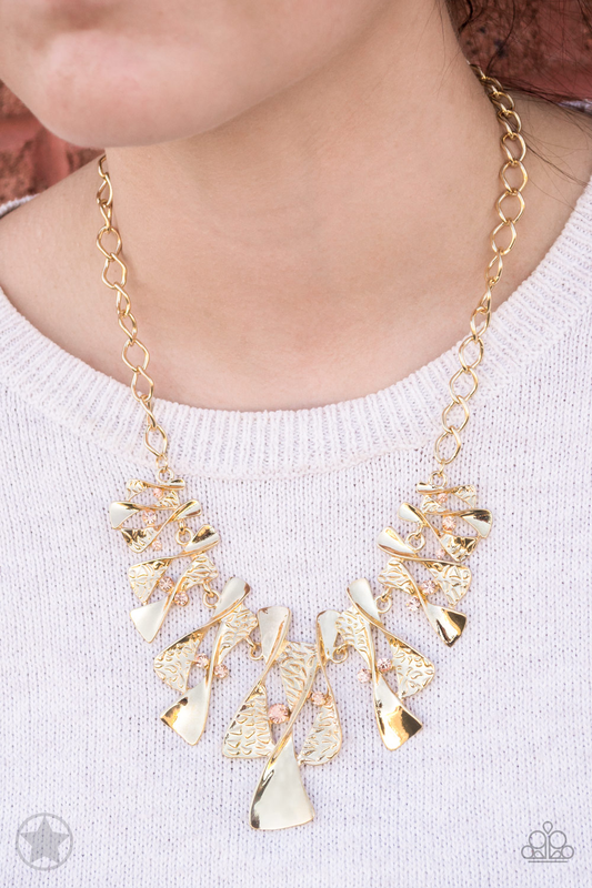 Best Seller!! Sands of Time Gold Necklace with Earrings