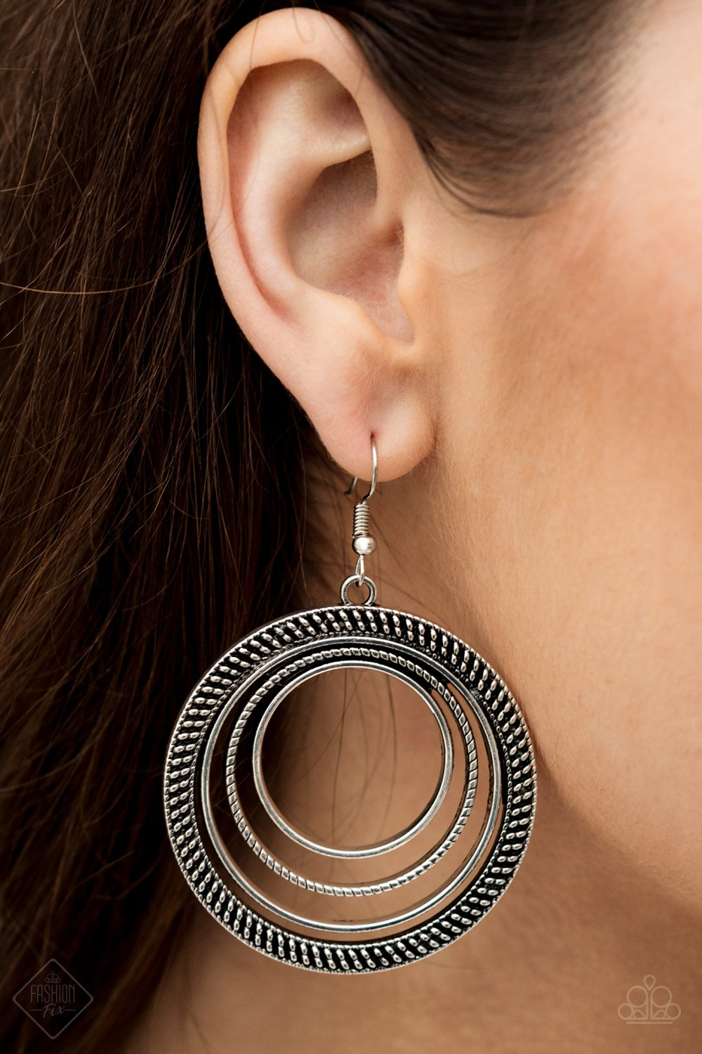 Totally Textured – Silver | Paparazzi Earrings