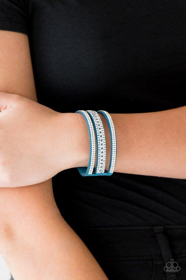Rebel In Rhinestones – Blue | Paparazzi Bracelet