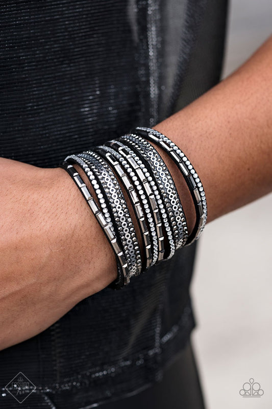 A Wait and Sequin Attitude – Black | Paparazzi Bracelet