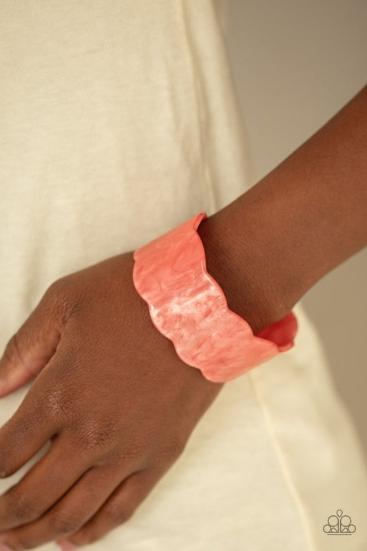Retro Ruffle Cuff – Pink | Paparazzi Bracelet