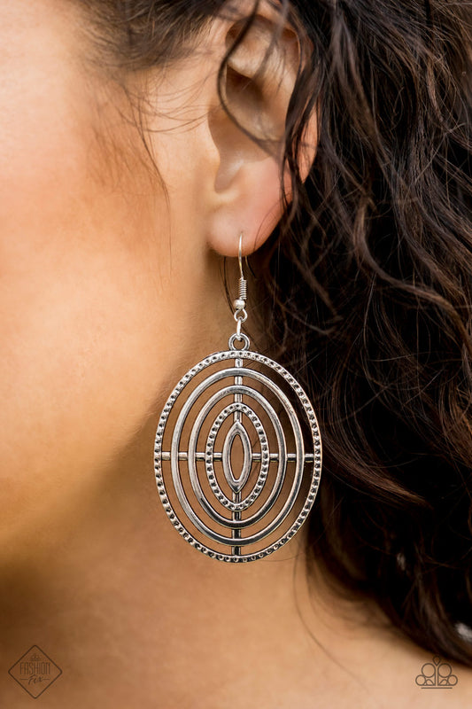 Totally on Target – Silver | Paparazzi Earrings
