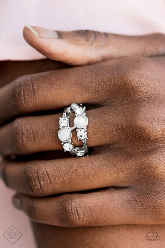 Moonlit Masquerade – White | Paparazzi Ring