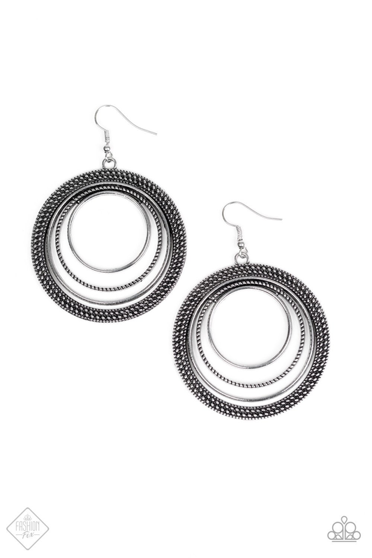 Totally Textured – Silver | Paparazzi Earrings