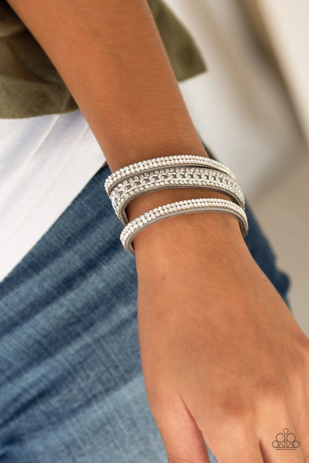 Rollin In Rhinestones – Silver | Paparazzi Bracelet