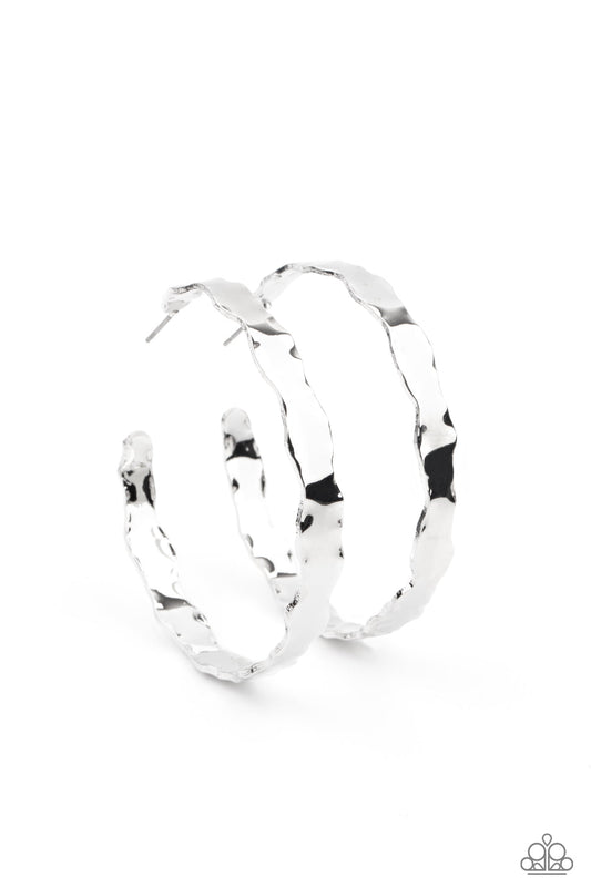 Exhilarated Edge – Silver | Paparazzi Earrings